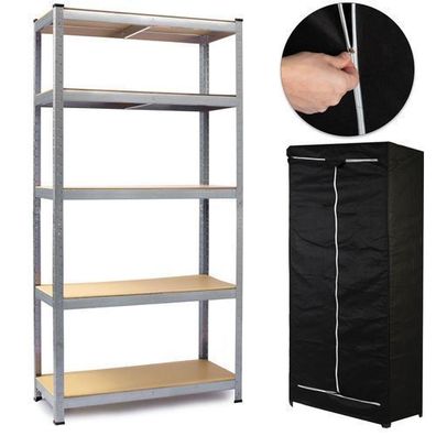 Metall-Lagerregal 180 x 90 x 40 cm Humberg HR-812 + GRATIS Schutzhülle