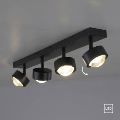 Schöner WOHNEN-Kollektion LED Deckenleuchte KULU, schwarz, 4-flammig