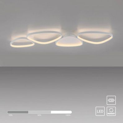 Schöner WOHNEN-Kollektion LED Deckenleuchte Pebbles, weiss, dimmbar, länglich