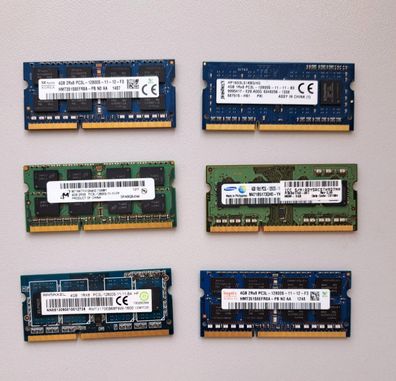 4GB RAM DDR3 SODIMM PC3L-12800S Samsung/Hynix/Ramaxel/Micron Preis pro Stück