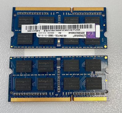8GB RAM DDR3 SODIMM PC3L-12800S (2x4GB) Kingston ACR16D3LS1NGG/4G SET