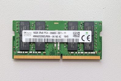 SK Hynix 16GB DDR4-2666 SO-DIMM Laptop RAM HMA82GS6DJR8N-VK 2Rx8 CL19