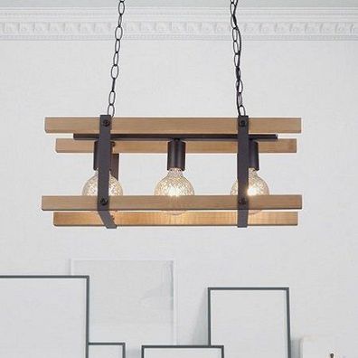 Leuchten Direkt 15683-79 Pendelleuchte Edith 3-flammig holz natur