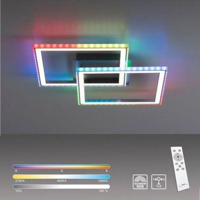 Leuchten Direkt 14634-55 FELIX60 LED Deckenleuchte RGBW 445x445mm silberfarben