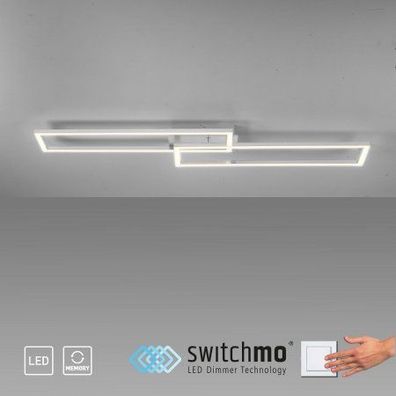 Leuchten Direkt 14691-55 IVEN LED Deckenleuchte silberfarben 3 Step Dim 102x20cm