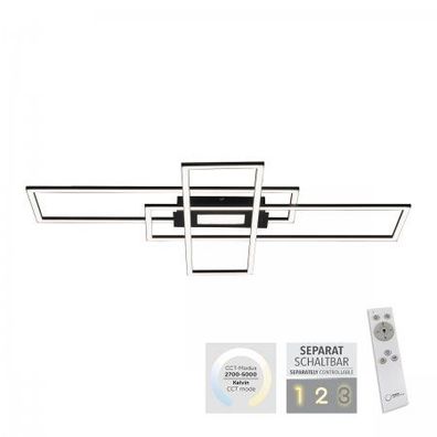 Leuchten Direkt 14693-18 ASMIN LED Deckenleuchte rechteckig schwarz