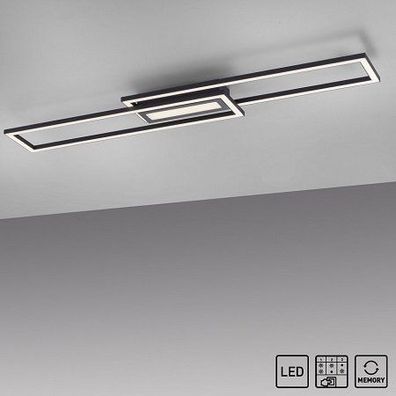 Leuchten Direkt 14696-18 ASMIN LED Deckenleuchte flach schwarz 95x18cm