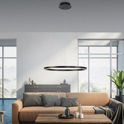 Leuchten Direkt 15394-13 RITUS LED Pendelleuchte Anthrazit rund 60cm dimmbar