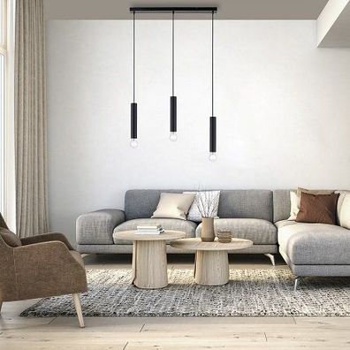 Leuchten Direkt 15618-18 BRUNA Pendelleuchte 3-flammig Schwarz