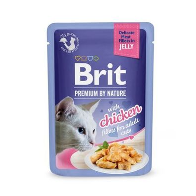 6 * Brit Premium Cat Pouch – Fischfilets mit Huhn, 85 g, in Gelee