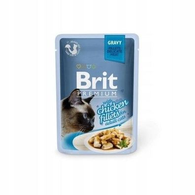 6 * Brit Premium Cat Pouch – Fischfilets mit Huhn, 85 g, mit Soße