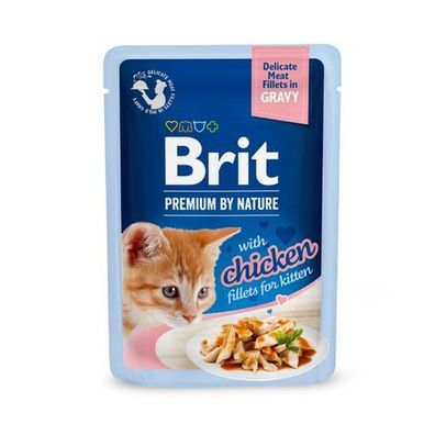 6 * Brit Premium Cat Pouch KITTEN Filets mit Huhn 85 g in Soße