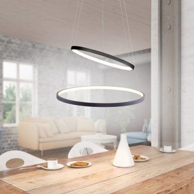 JUST LIGHT 11525-13 LED Pendelleuchte Circle 2 Ringe 50cm 3000K SimplyDim Anthrazit