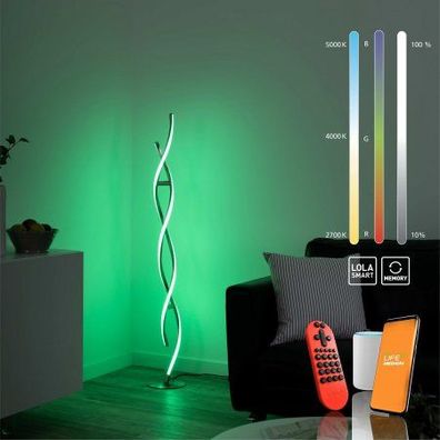 JUST LIGHT 11992-55 LOLAsmart LED Stehleuchte Swing Smart Home RGB CCT stahlfarben