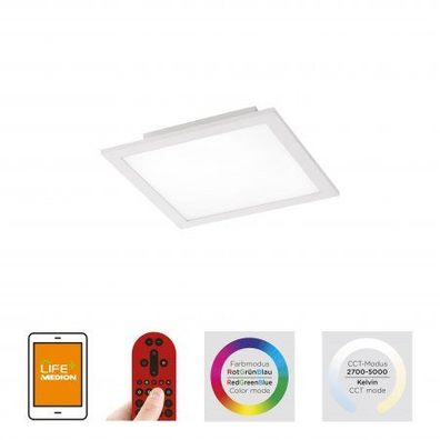 JUST LIGHT 14680-16 LOLAsmart LED Deckenleuchte FLAT 30x30cm weiß RGBW