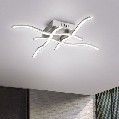 JUST LIGHT 15131-55 WAVE LED Deckenleuchte silber 3000K