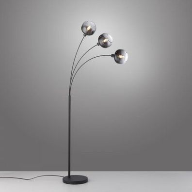 JUST LIGHT 15422-18 ZEA Stehleuchte 3-flammig schwarz rauchglas