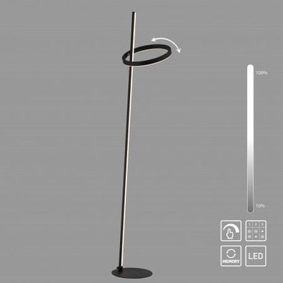 JUST LIGHT 15397-18 RITUS Stehleuchte schwarz per Touchdimmer