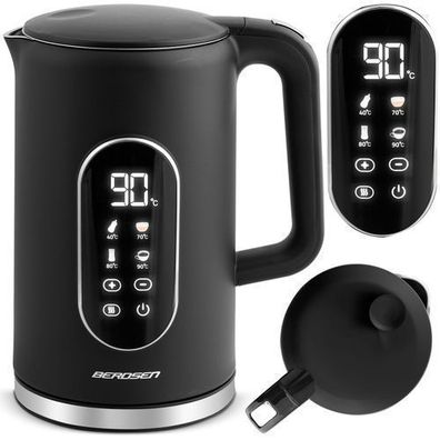 Berdsen BD-712 1,7-l-Wasserkocher, schwarz und silber