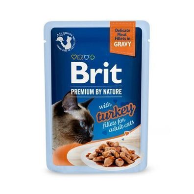 6 * Brit Premium Cat Pouch – Filets mit Truthahn, 85 g, in Soße