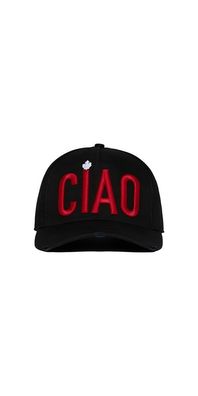Dsquared2 CIAO Baseball Cap aus Baumwolle Schwarz Rot