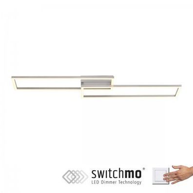 Leuchten Direkt 14023-55 Deckenleuchte Iven stahl rechteckig 3000K dimmbar