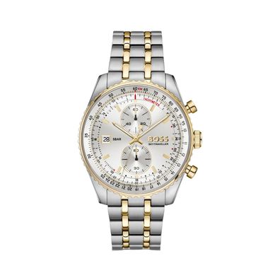 Boss Armbanduhr Herren Edelstahl Bicolor Skytraveller Pro Chronograph 1514350