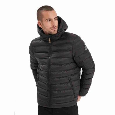 Daytona 73 Kinsale Schwarz Herren Steppjacke Kapuze Outdoor Sorona
