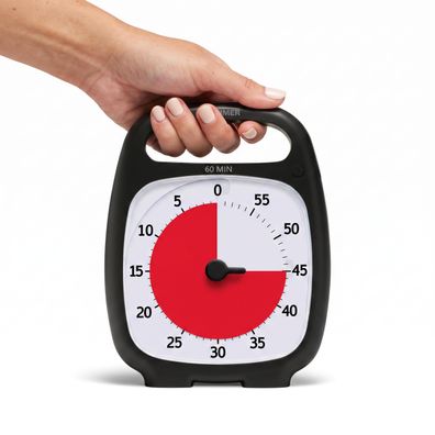 Time Timer PLUS 60 Minuten visueller Analog-Timer mit Alarm Schwarz