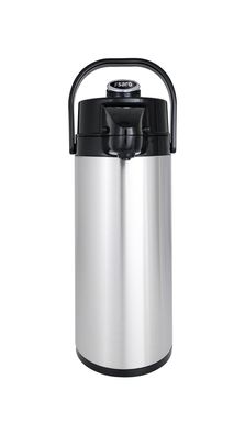 Saro Isolierpumpkanne 2,2 L Edelstahl mit Glaseinsatz und Tragegriff