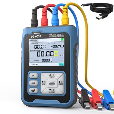 Treedix Signalgenerator 4-20 mA 0-10 V Kalibrator mit Farbdisplay