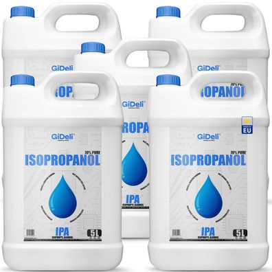GiDeli Isopropanol 70% 5 x 5L Liter Reiniger Hochprozentiger Isopropylalkohol IPA