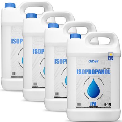 GiDeli Isopropanol 70% 4 x 5L Liter Reiniger Hochprozentiger Isopropylalkohol IPA