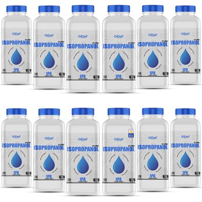 GiDeli Isopropanol 70% 12 x 1 Liter Reiniger Hochprozentiger Isopropylalkohol IPA