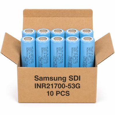 10er-Set Samsung INR21700-53G2 5300mAh 15,9A 3,6V Li-Ion Akku Flat Top