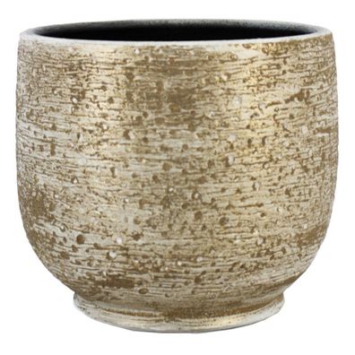 FLORAN Übertopf Aveiro goldfarben/weiß Ø 24 cm - Keramik
