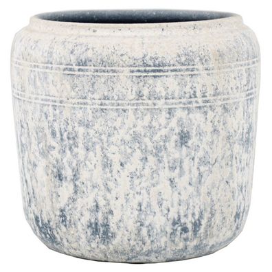 FLORAN Übertopf Milou weiß/blau Ø 24 cm - Keramik