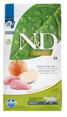 Farmina N&D; Cat PRIME Wildschwein & Apfel für ausgewachsene Katzen 1,5 kg