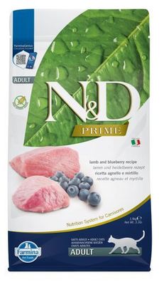 Farmina N&D; Cat PRIME Lamm & Heidelbeere für ausgewachsene Katzen 1,5 kg