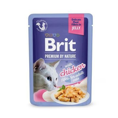 6 * Brit Premium Cat Pouch – Fischfilets mit Huhn, 85 g, in Gelee