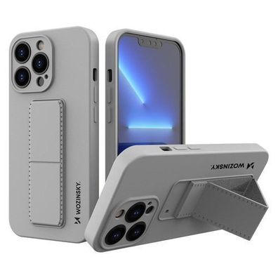 Wozinsky Silikon-Schutzhülle mit Standfuß für iPhone 13 Mini - Grau
