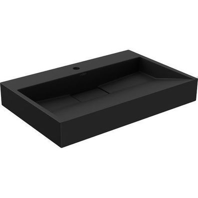 Mexen Ava Konglomerat Waschbecken 70x46cm Schwarz, Glanz, Tischmontage
