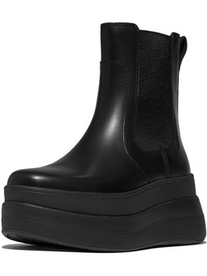 FitFlop Damen Stiefel F-Mode Stack Leather Chelsea Boots E2J