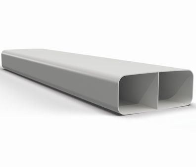Flachkanal 222x89mm Lüftungsrohr 100cm ohne Muffe mit Mittelsteg Vierkantrohr