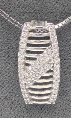 Funkelder Anhänger mit Kette 0,925 Sterlingsilber Zirkone