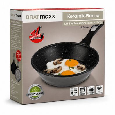 BRATmaxx Keramik-Pfanne anthrazit Induktion PFOA frei