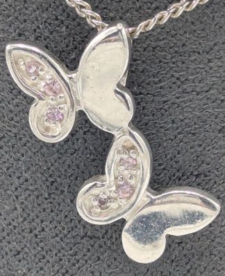Schmetterling Anhänger 0,925 Sterlingsilber rosa Cubic Zirkonia