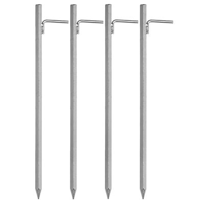 Bodenanker 20-50cm mit L-Haken verzinkter Stahl robuster Hering für Harte Böden