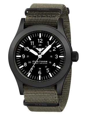 KHS Armbanduhr Platoon Stahl Solar Olivgrün/Schwarz PLABSS. NSGO