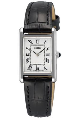 Seiko Damenuhr Quarz mit Lederband Schwarz SWR107P1